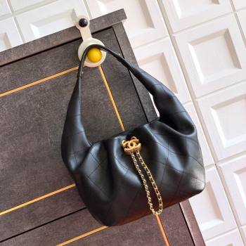 Chanel Calfskin Leather Hobo Handbag Black 2025 AS5976 (yezi-251127094)
