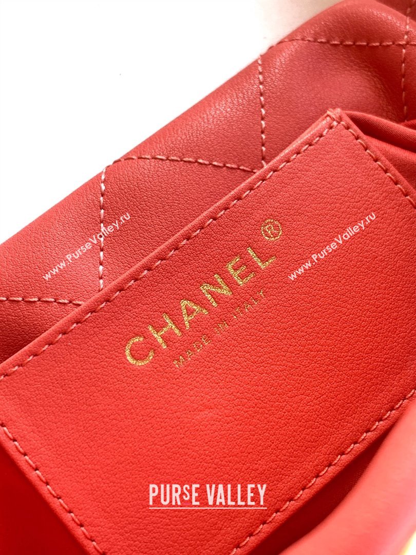 Chanel Calfskin Leather Hobo Handbag Coral Pink 2025 AS5976 (yezi-251127096)