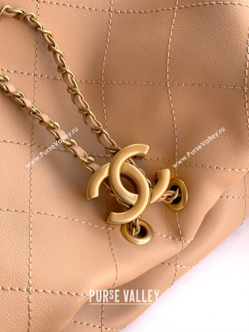 Chanel Calfskin Leather Hobo Handbag Khaki 2025 AS5976 (yezi-251127097)