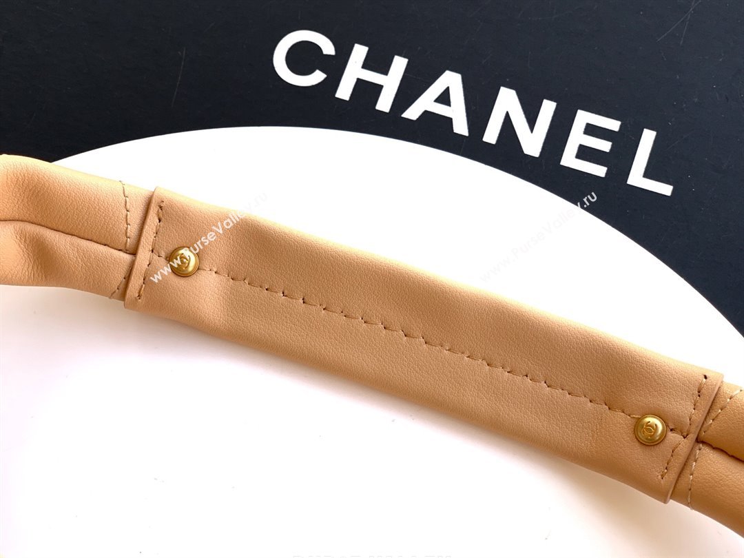 Chanel Calfskin Leather Hobo Handbag Khaki 2025 AS5976 (yezi-251127097)