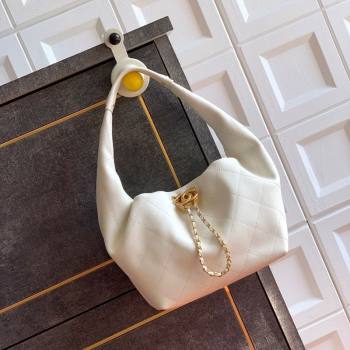 Chanel Calfskin Leather Hobo Handbag White 2025 AS5976 (yezi-251127098)