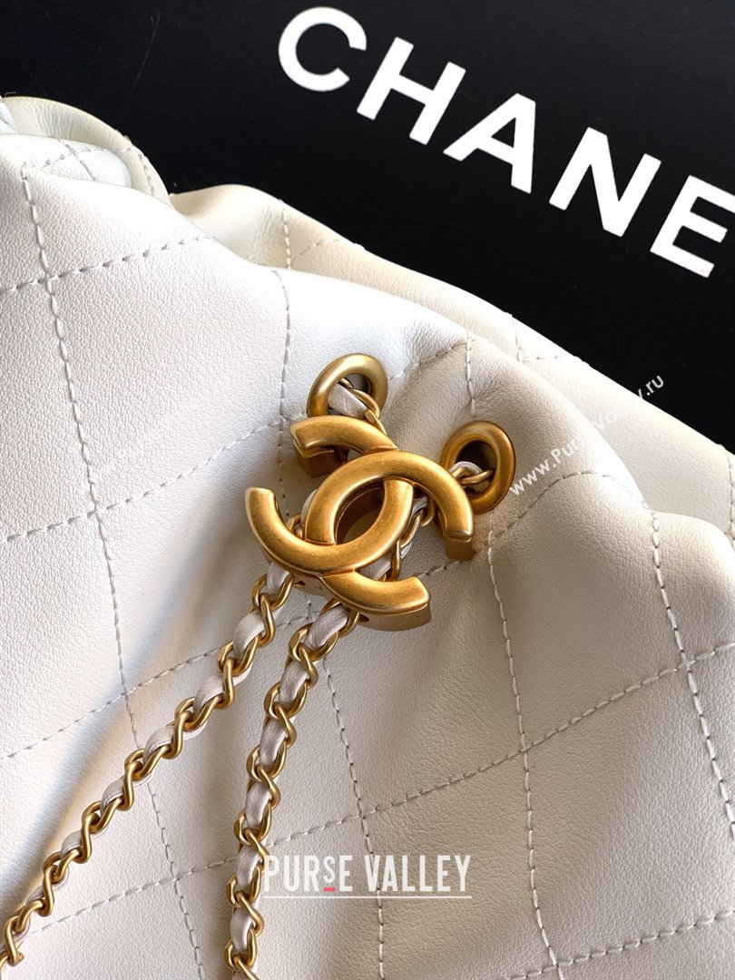 Chanel Calfskin Leather Hobo Handbag White 2025 AS5976 (yezi-251127098)