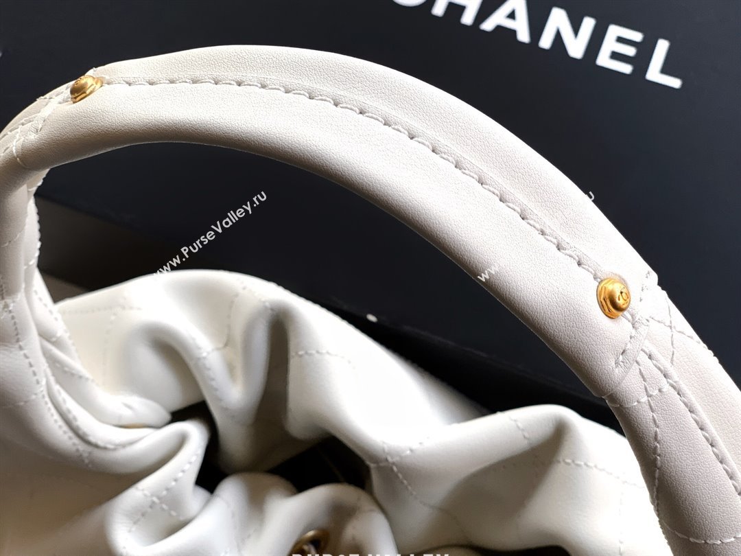Chanel Calfskin Leather Hobo Handbag White 2025 AS5976 (yezi-251127098)