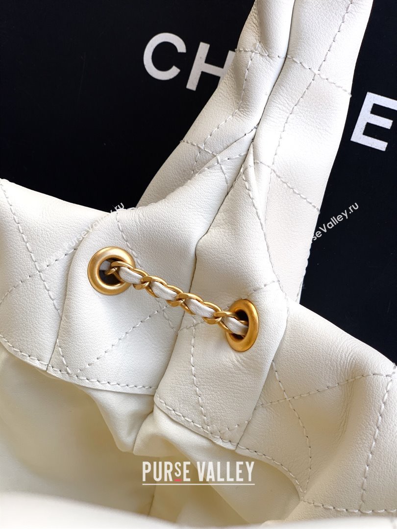 Chanel Calfskin Leather Hobo Handbag White 2025 AS5976 (yezi-251127098)