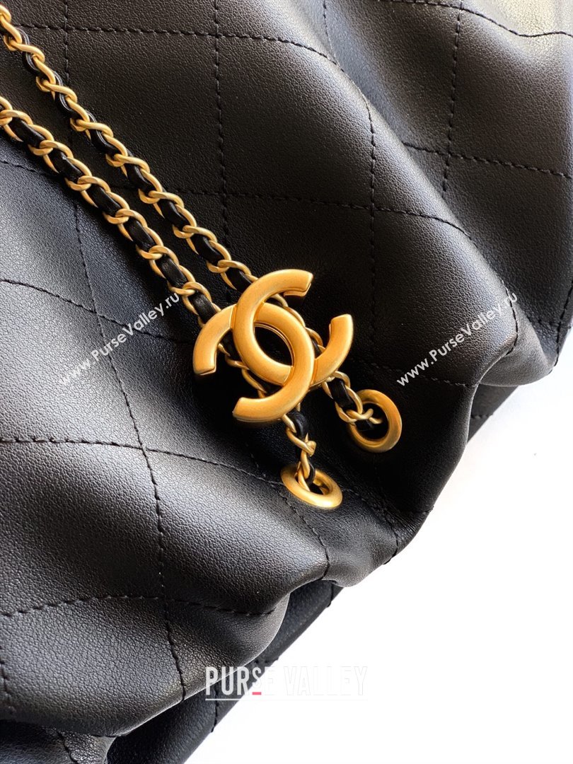 Chanel Calfskin Leather Hobo Handbag Black 2025 AS5976 (yezi-251127094)