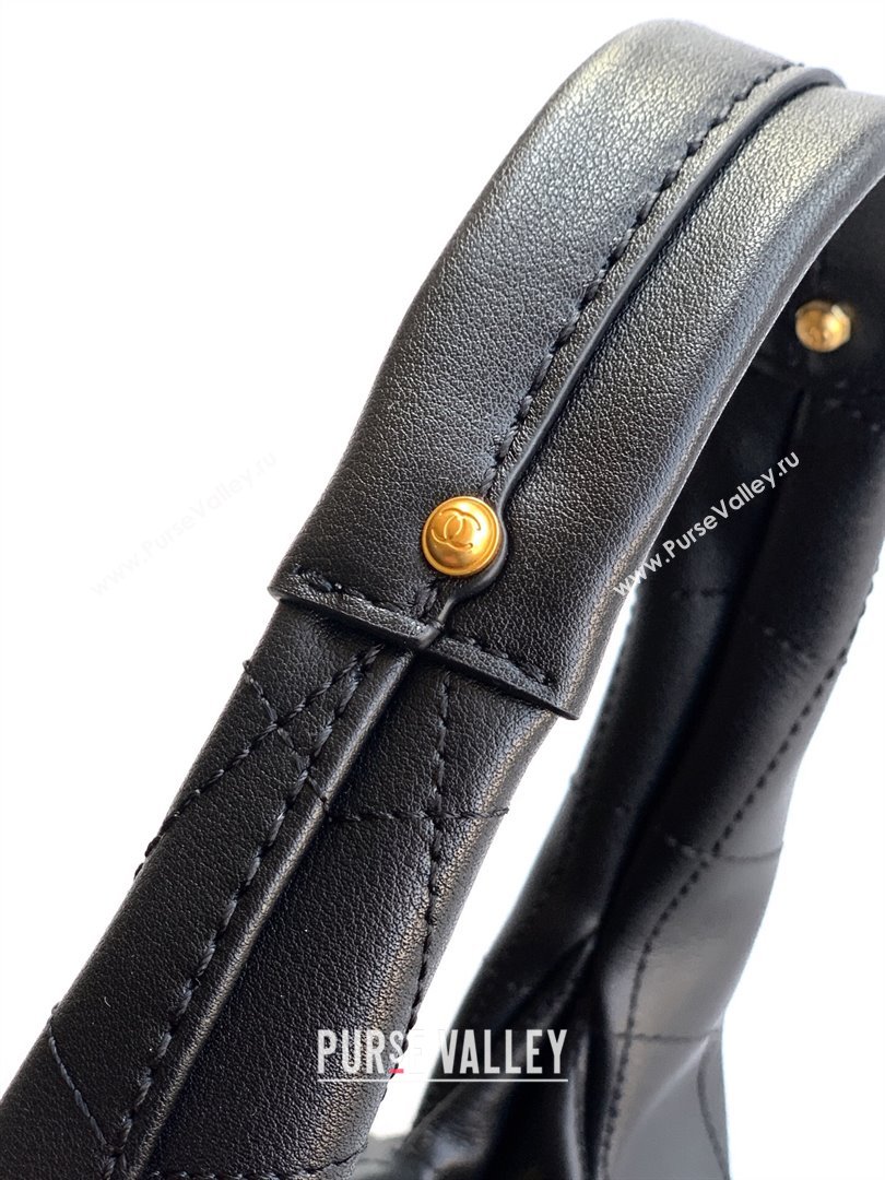 Chanel Calfskin Leather Hobo Handbag Black 2025 AS5976 (yezi-251127094)