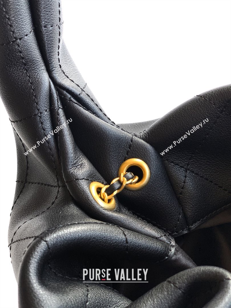 Chanel Calfskin Leather Hobo Handbag Black 2025 AS5976 (yezi-251127094)