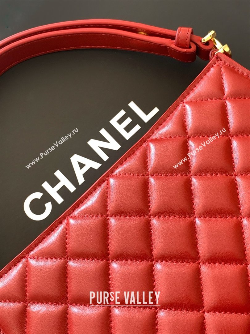 Chanel Lambskin Leather Hobo Bag Red 2026 AS6045 (yezi-260204021)