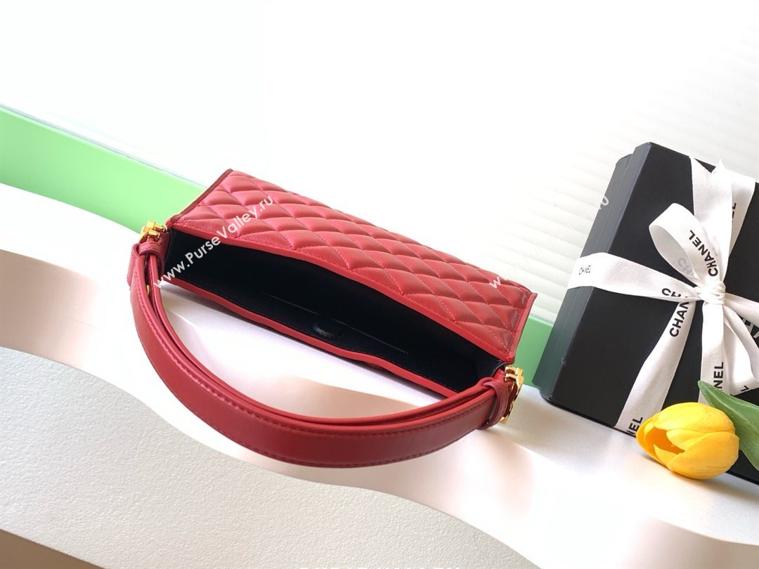 Chanel Lambskin Leather Hobo Bag Red 2026 AS6045 (yezi-260204021)