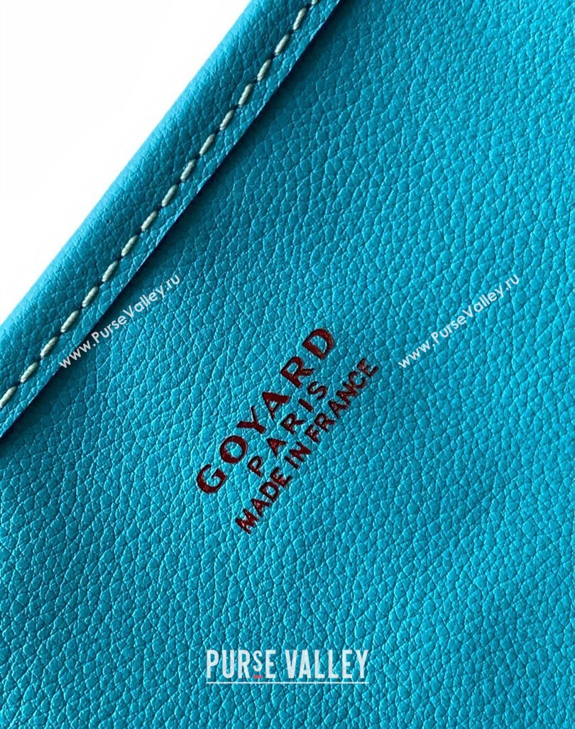 Goyard Anjou PM Seahorse Embroidery Tote Bag Turquoise Blue 2024 8017 (ZHANG-240221012)