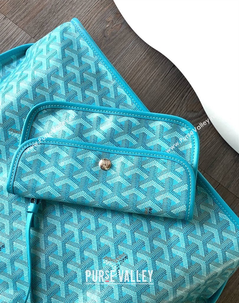 Goyard Anjou PM Seahorse Embroidery Tote Bag Turquoise Blue 2024 8017 (ZHANG-240221012)