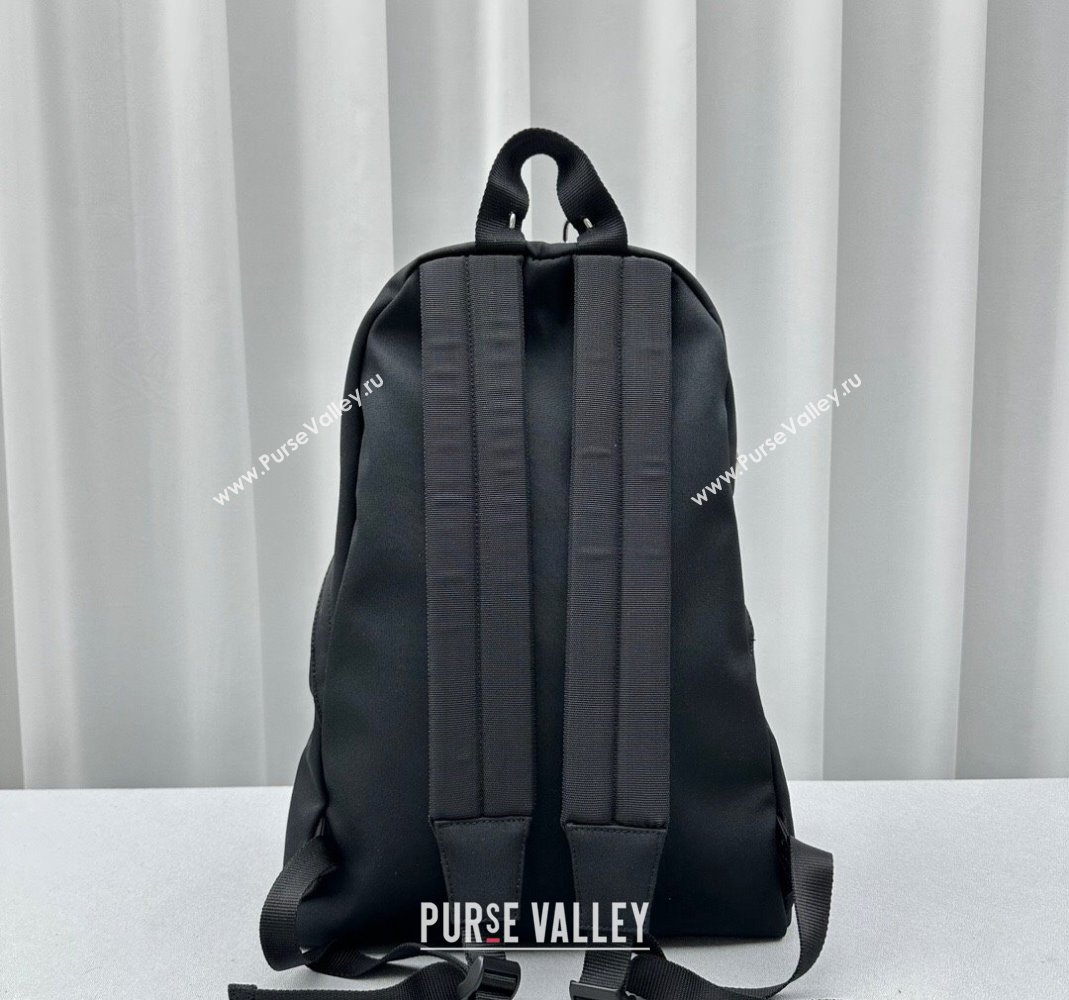 Balenciaga Explorer Nylon Backpack Bag with Piercings Black 2024 92195 (ningm-240221003)