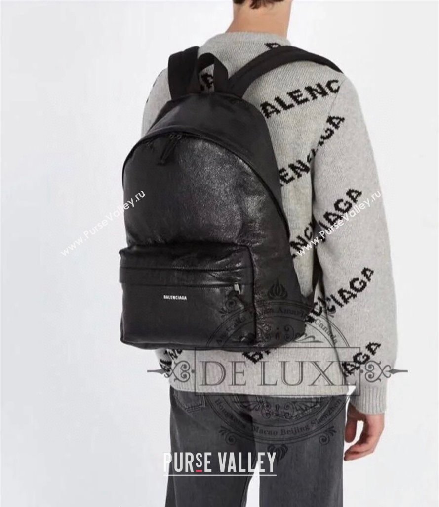 Balenciaga Explorer Backpack Bag in Black Arena Lambskin 2024 92191 (ningm-240221004)