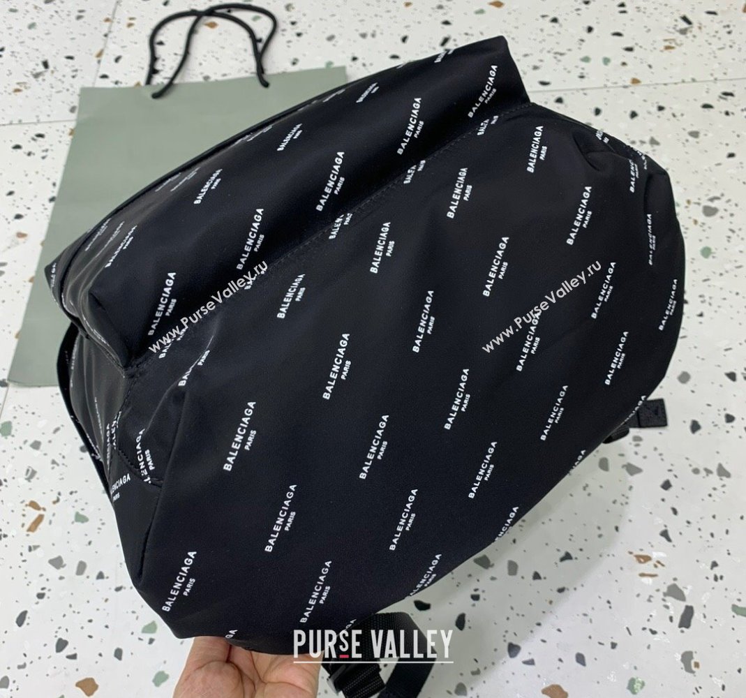 Balenciaga Explorer Fabric Backpack Bag with Logo Allover Black 2024 (JM-240221005)