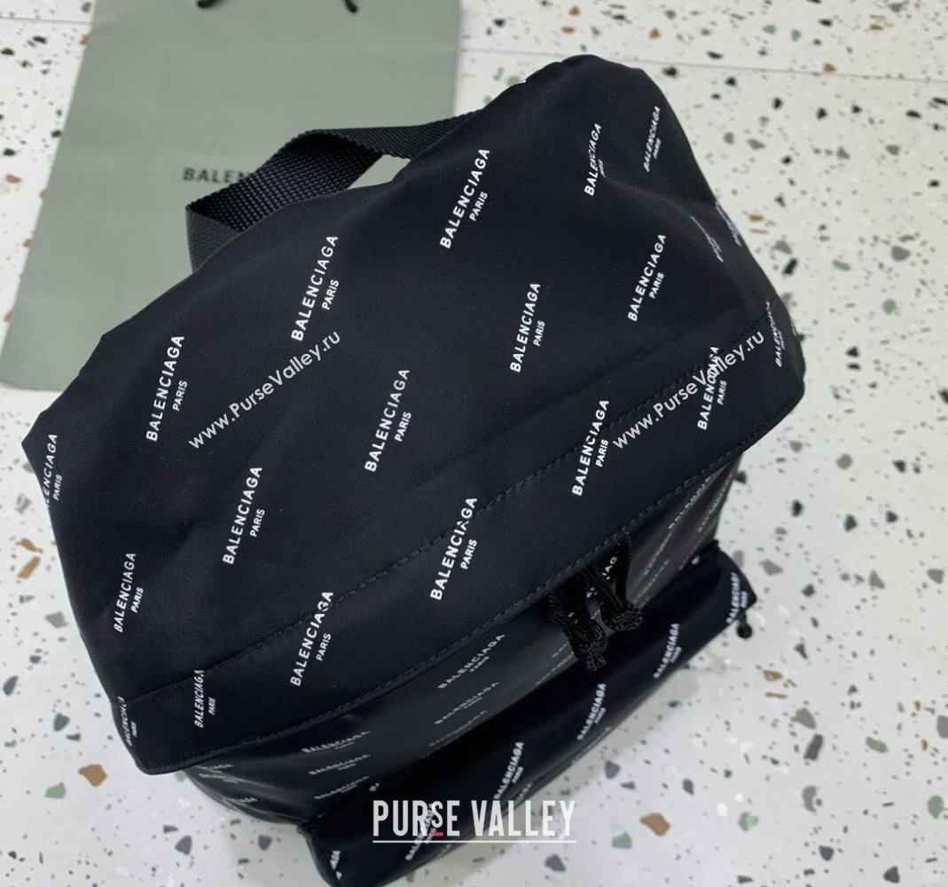 Balenciaga Explorer Fabric Backpack Bag with Logo Allover Black 2024 (JM-240221005)