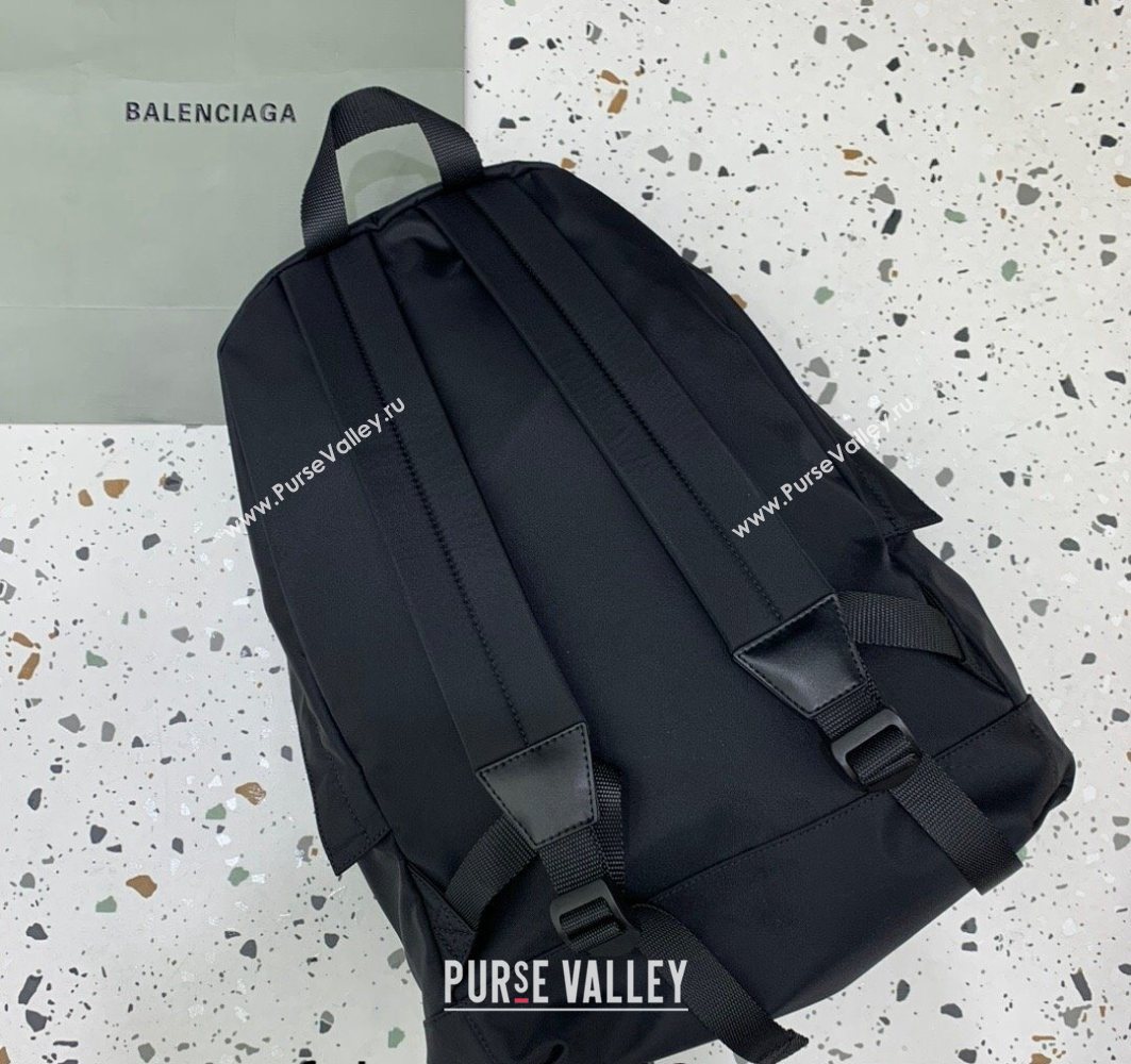 Balenciaga Explorer Fabric Backpack Bag with Signature Black/Silver 2025 (JM-251120150)