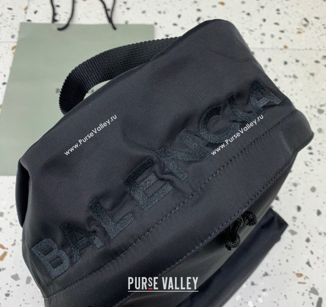 Balenciaga Explorer Fabric Backpack Bag with Signature Black/Silver 2025 (JM-251120150)
