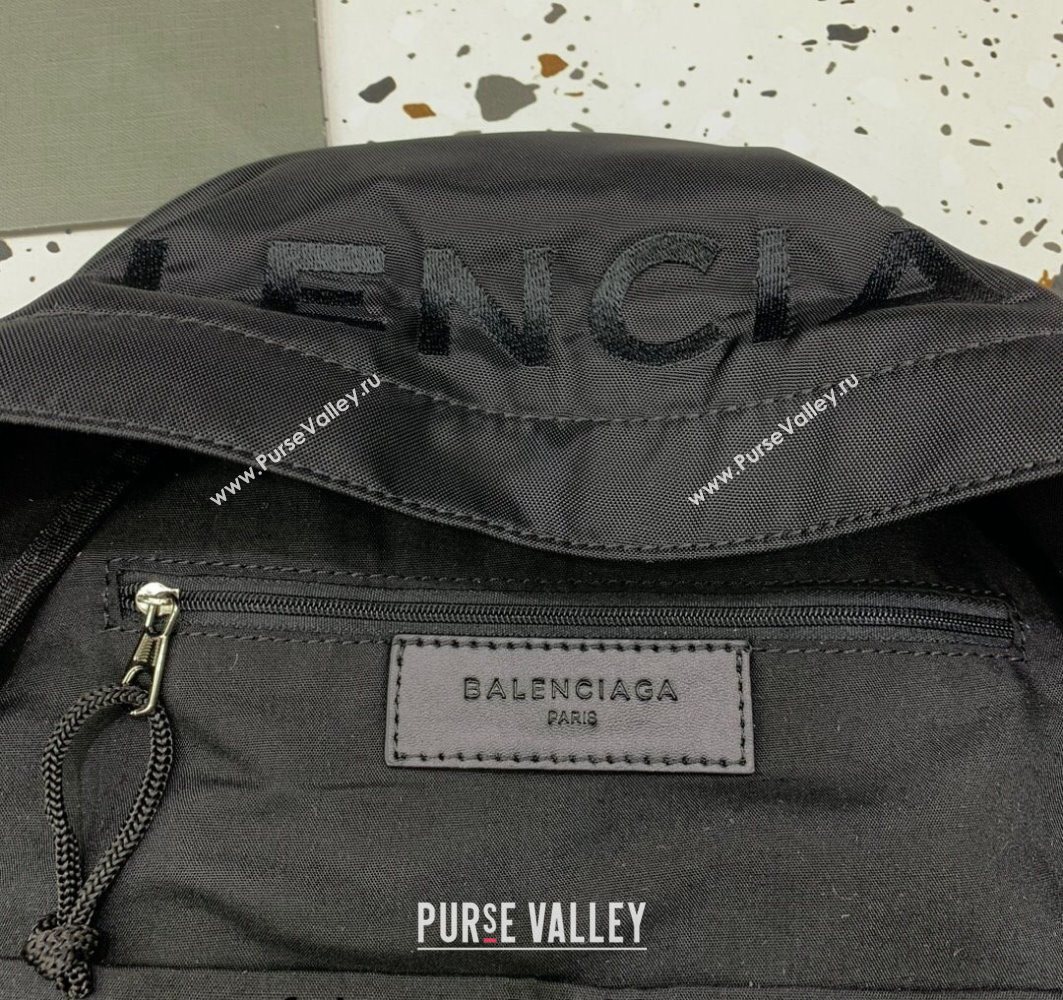 Balenciaga Explorer Fabric Backpack Bag with Signature Black/Silver 2025 (JM-251120150)