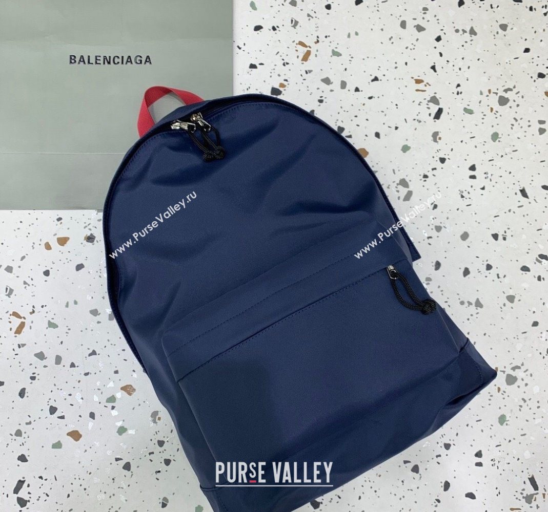 Balenciaga Explorer Fabric Backpack Bag with Signature Navy Blue 2025 (JM-251120151)