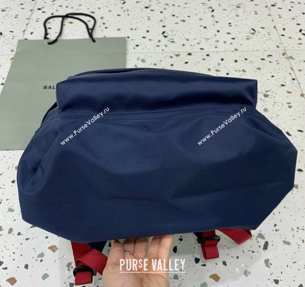 Balenciaga Explorer Fabric Backpack Bag with Signature Navy Blue 2025 (JM-251120151)