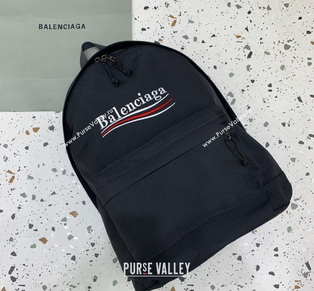 Balenciaga Explorer Fabric Backpack Bag with Striped Logo Black 2024 (JM-240221009)