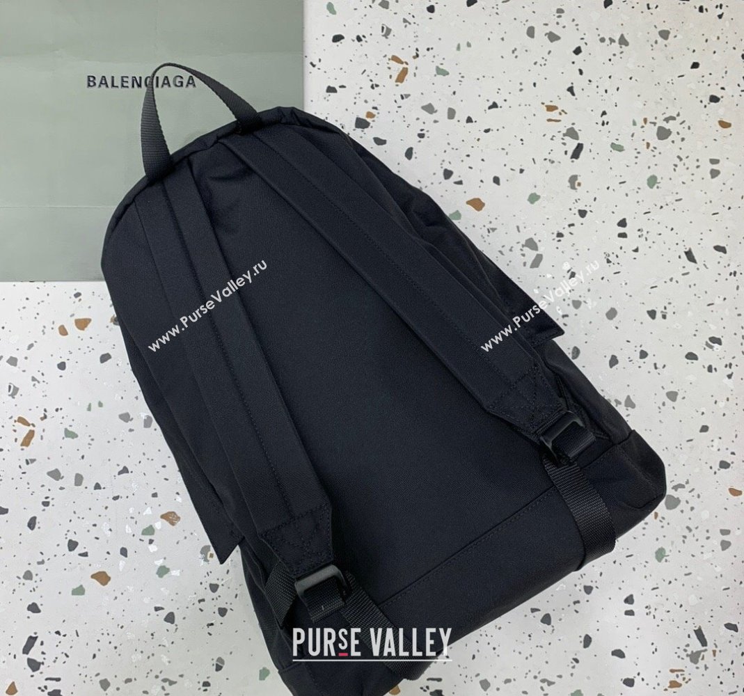 Balenciaga Explorer Fabric Backpack Bag with Striped Logo Black 2024 (JM-240221009)