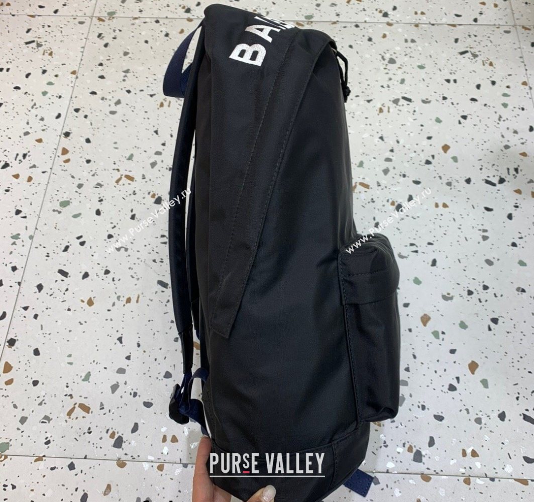 Balenciaga Explorer Fabric Backpack Bag with Signature Black/Blue 2025 (JM-251120149)