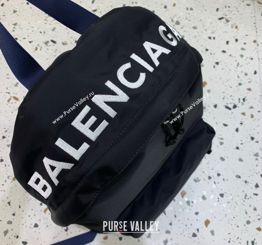 Balenciaga Explorer Fabric Backpack Bag with Signature Black/Blue 2024 (JM-240221010)