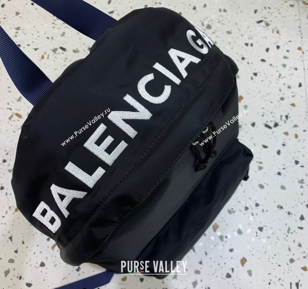 Balenciaga Explorer Fabric Backpack Bag with Signature Black/Blue 2025 (JM-251120149)