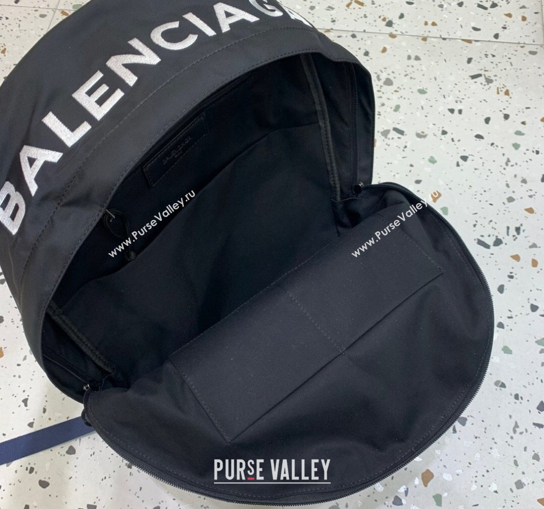 Balenciaga Explorer Fabric Backpack Bag with Signature Black/Blue 2024 (JM-240221010)