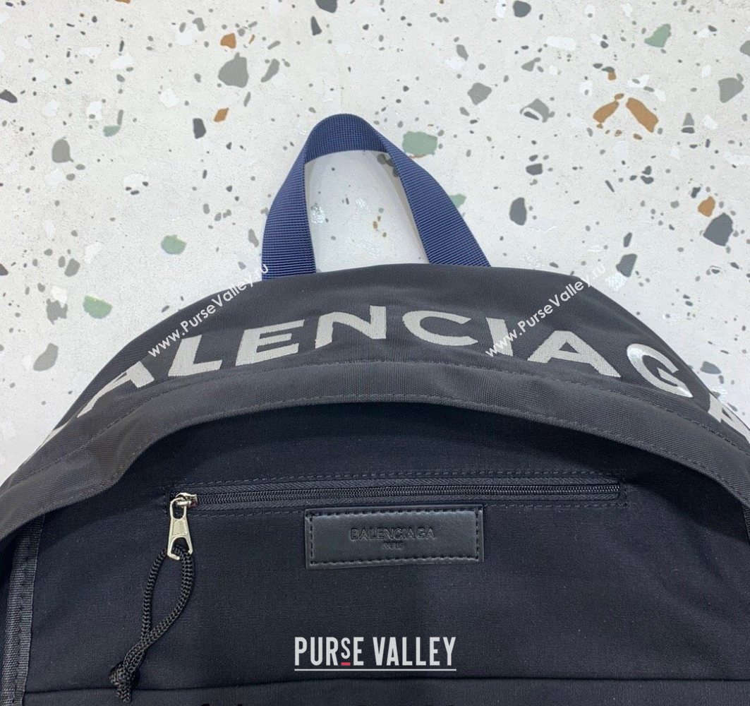 Balenciaga Explorer Fabric Backpack Bag with Signature Black/Blue 2025 (JM-251120149)