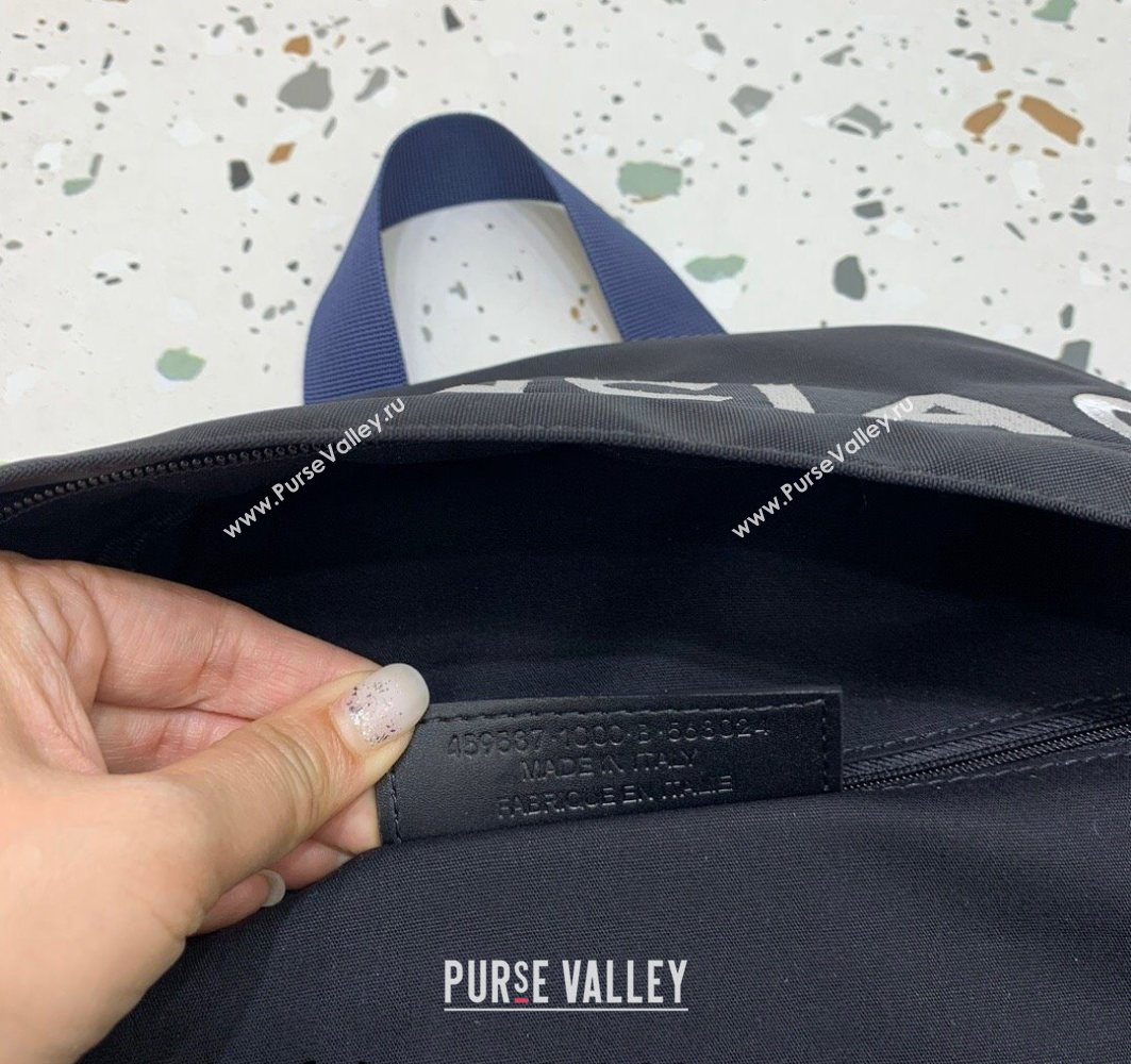 Balenciaga Explorer Fabric Backpack Bag with Signature Black/Blue 2025 (JM-251120149)