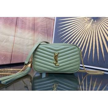 Saint Laurent Lou Mini Bag in Grained Leather with Tassel 612579 Light Green 2023 (YY-240221055)