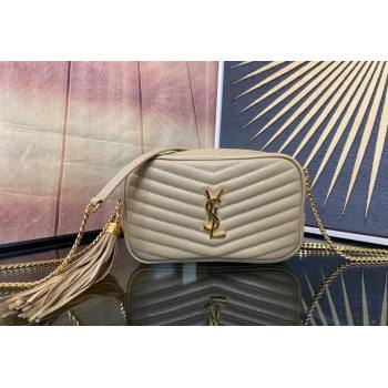 Saint Laurent Lou Mini Bag in Grained Leather with Tassel 612579 Beige 2023 (YY-240221058)