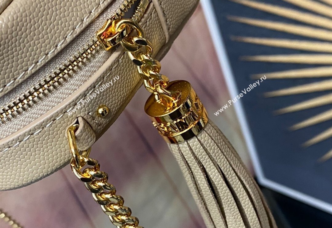 Saint Laurent Lou Mini Bag in Grained Leather with Tassel 612579 Beige 2023 (YY-240221058)