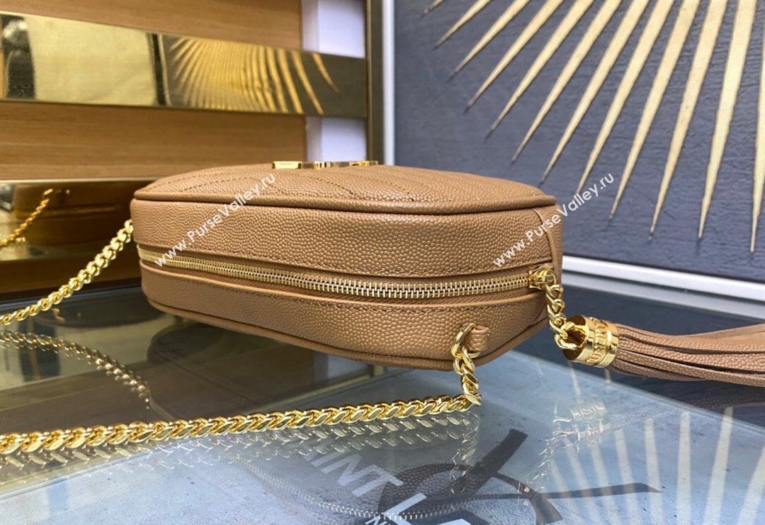 Saint Laurent Lou Mini Bag in Grained Leather with Tassel 612579 Brown 2023 (YY-240221059)