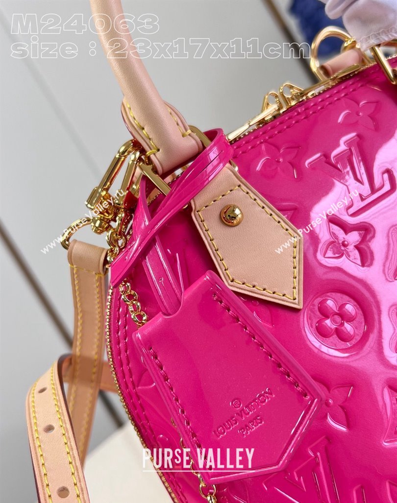 Louis Vuitton Alma BB Bag in Monogram Vernis Leather M90611 Neon Pink 2024 New LV Remix (KI-240221064)