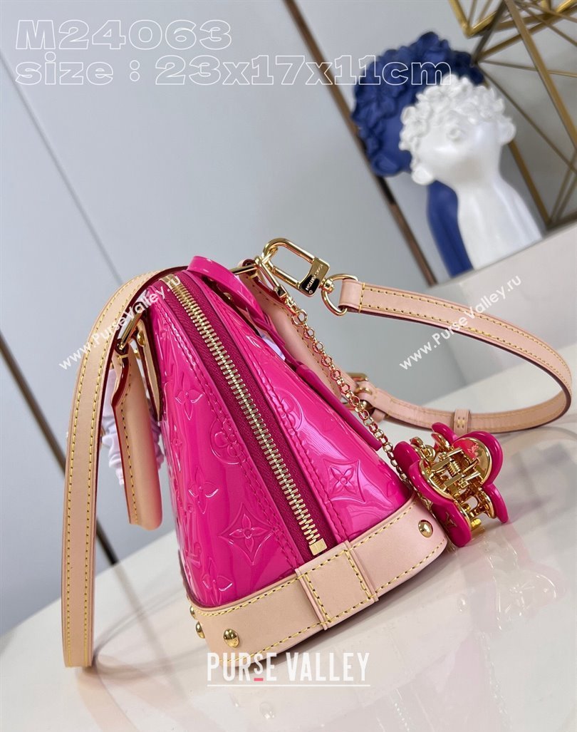 Louis Vuitton Alma BB Bag in Monogram Vernis Leather M90611 Neon Pink 2024 New LV Remix (KI-240221064)