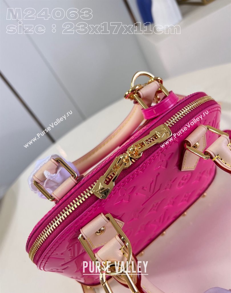 Louis Vuitton Alma BB Bag in Monogram Vernis Leather M90611 Neon Pink 2024 New LV Remix (KI-240221064)