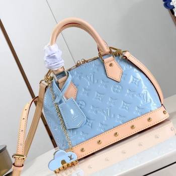 Louis Vuitton Alma BB Bag in Monogram Vernis Leather M24063 Light Blue 2024 New LV Remix (KI-240221065)