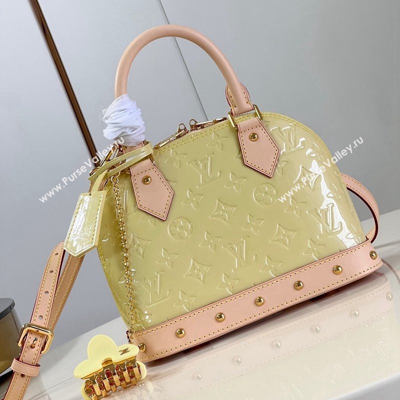 Louis Vuitton Alma BB Bag in Monogram Vernis Leather M24063 Chic Pink/Yellow 2024 New LV Remix (KI-240221066)