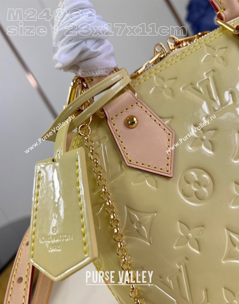 Louis Vuitton Alma BB Bag in Monogram Vernis Leather M24063 Chic Pink/Yellow 2024 New LV Remix (KI-240221066)