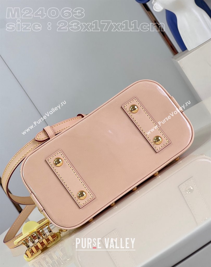 Louis Vuitton Alma BB Bag in Monogram Vernis Leather M24063 Chic Pink/Yellow 2024 New LV Remix (KI-240221066)