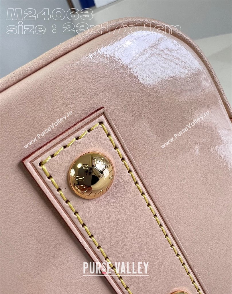 Louis Vuitton Alma BB Bag in Monogram Vernis Leather M24063 Chic Pink/Yellow 2024 New LV Remix (KI-240221066)