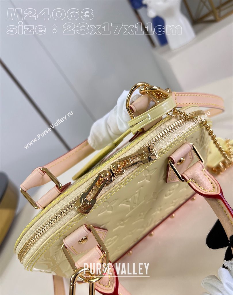 Louis Vuitton Alma BB Bag in Monogram Vernis Leather M24063 Chic Pink/Yellow 2024 New LV Remix (KI-240221066)