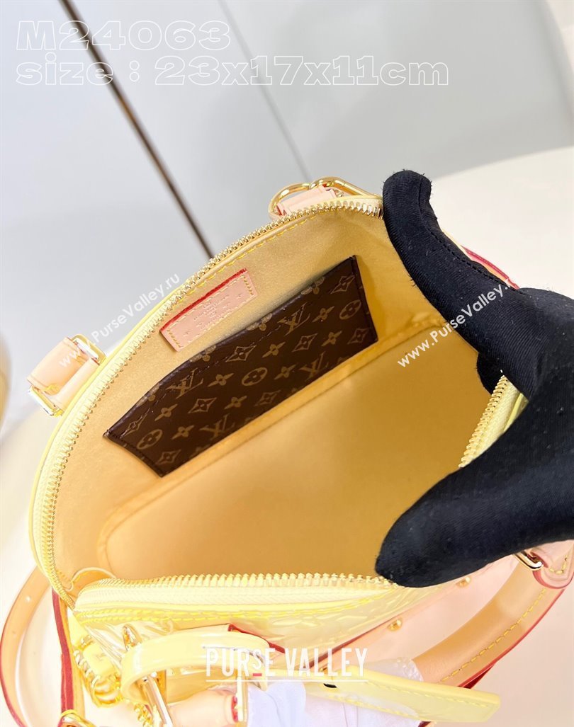 Louis Vuitton Alma BB Bag in Monogram Vernis Leather M24063 Chic Pink/Yellow 2024 New LV Remix (KI-240221066)