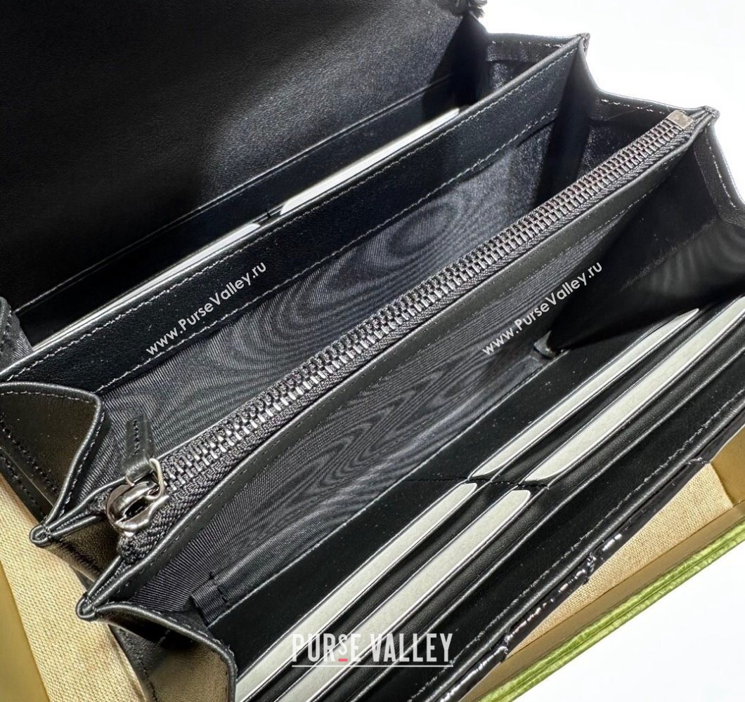 Gucci GG Marmont Patent Leather Chain Mini Bag 474575 Black 2025 (DLH-250930094)