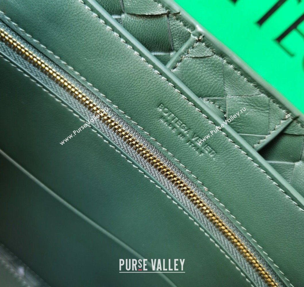Bottega Veneta Small Andiamo Top Handle Bag in Intrecciato Leather Raintree Green 2025 743568 (WT-250205017)