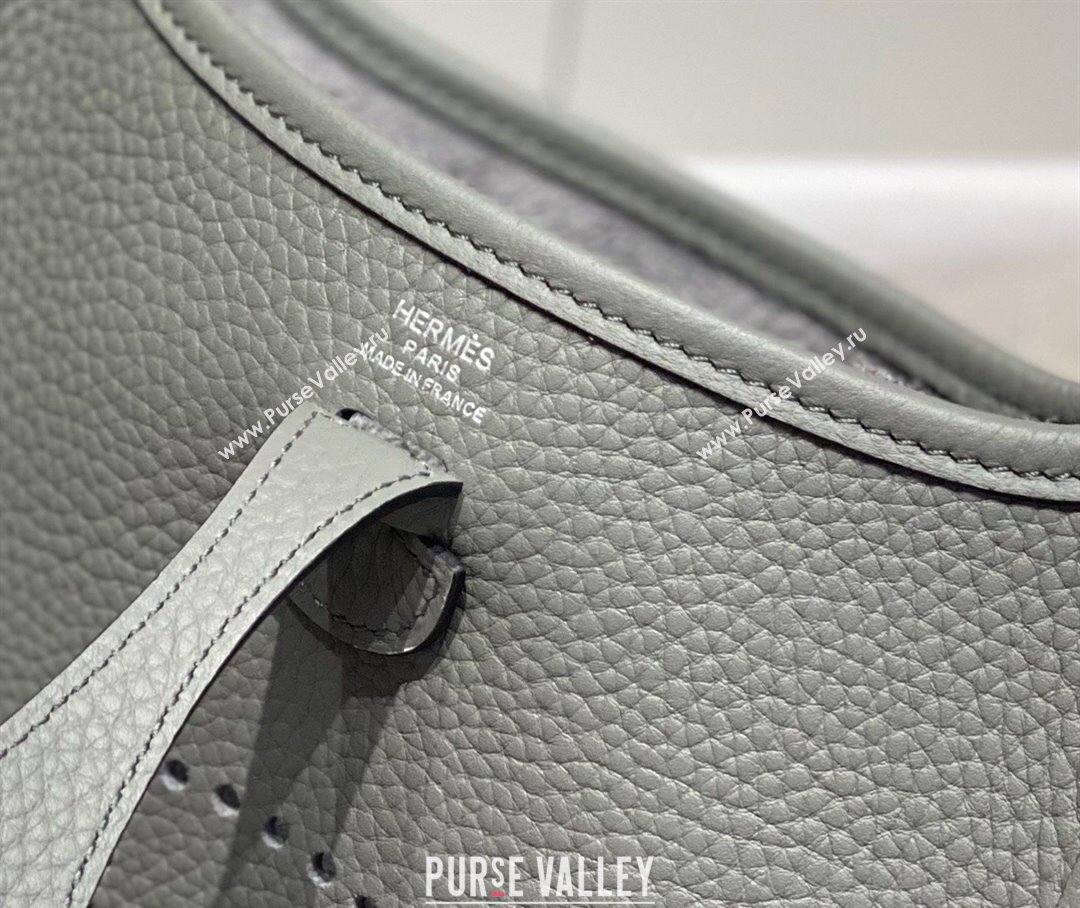Hermes Evelyne Mini Bag 18cm in Togo Calfskin Cloud Grey 2025 0118 (FL-250118032)