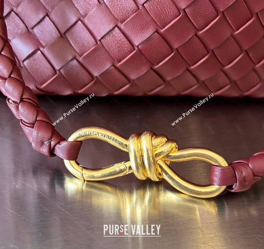 Bottega Veneta Large Andiamo Top Handle Bag in Intrecciato Leather 743575 Barolo Red 2025 (WT-250205027)